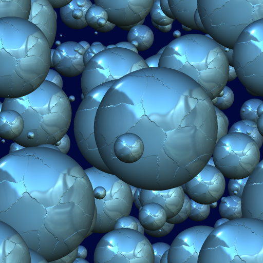 3D Reflective Colorful Cracked Spheres (Texture)