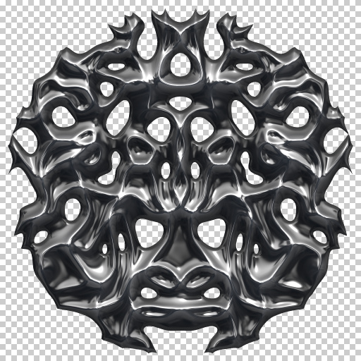 3D Reflective Kaleido-Filigree Metal Disk (Texture)
