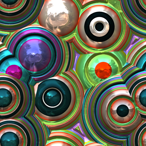3D Reflective Big Colorful Cell Patterns (Texture)