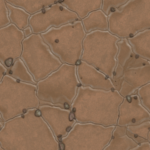 Cracked Ground with Rocks (Texture)