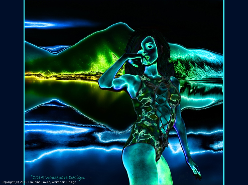Midnight Swim Under the Northern Lights by fionathegood