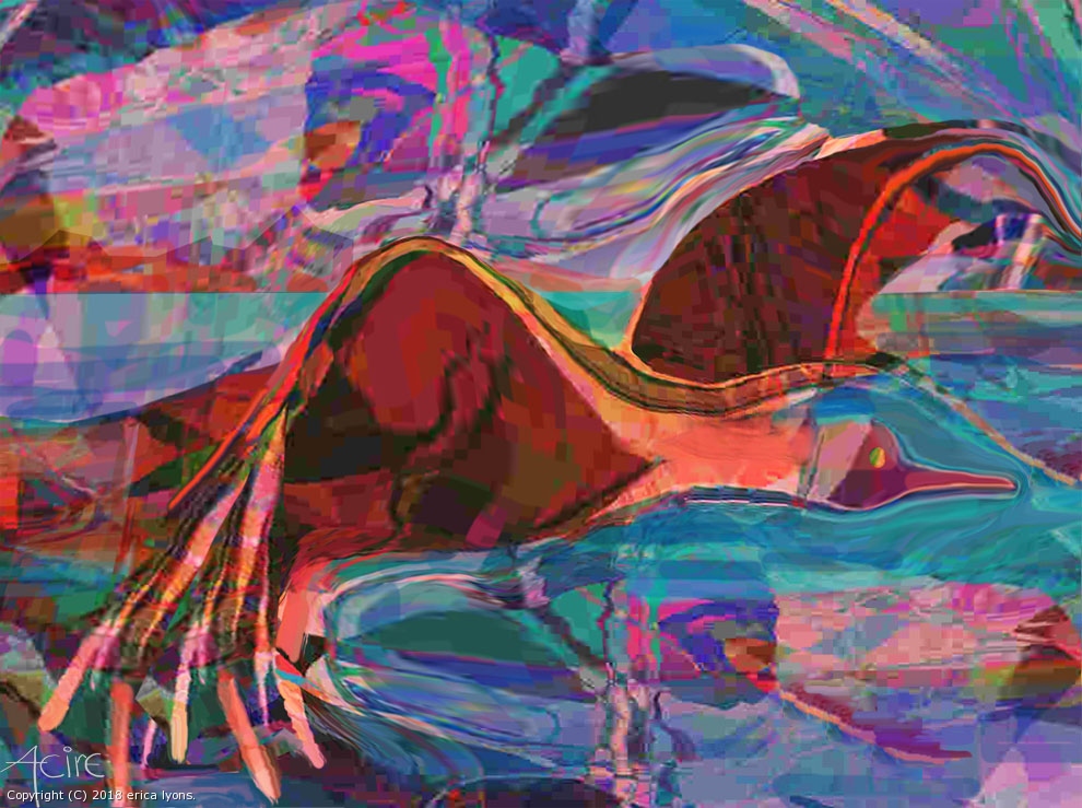 Abstract Fire Bird by erica lyons
