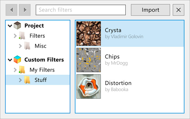 Project filters