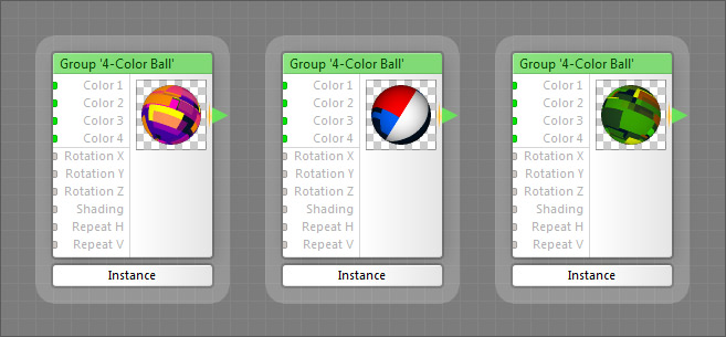 All the instances retained their Color settings and other input values