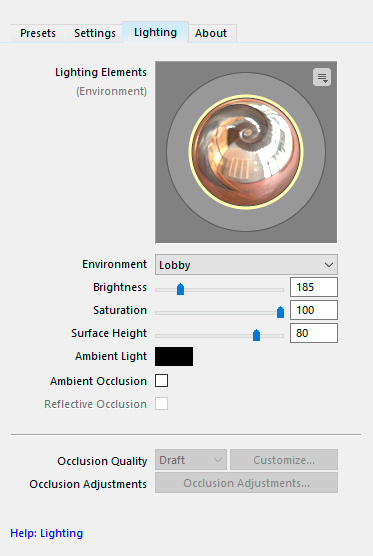 Lighting Tab - Environment